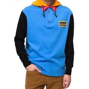 ODD FUTURE Men's Hoodie Color Block Rugby Shirt Golf Wang COTTON Size small